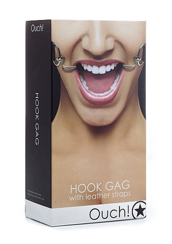 Ouch! - Hook gag med skinnstropper - Svart