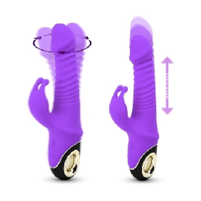 Hovedbilde Thrusting Rabbit Vibrator med rotasjon - lilla - ...