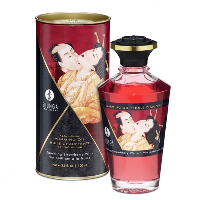 Hovedbilde Shunga - Varmende massasjeolje - Strawberry Wine 