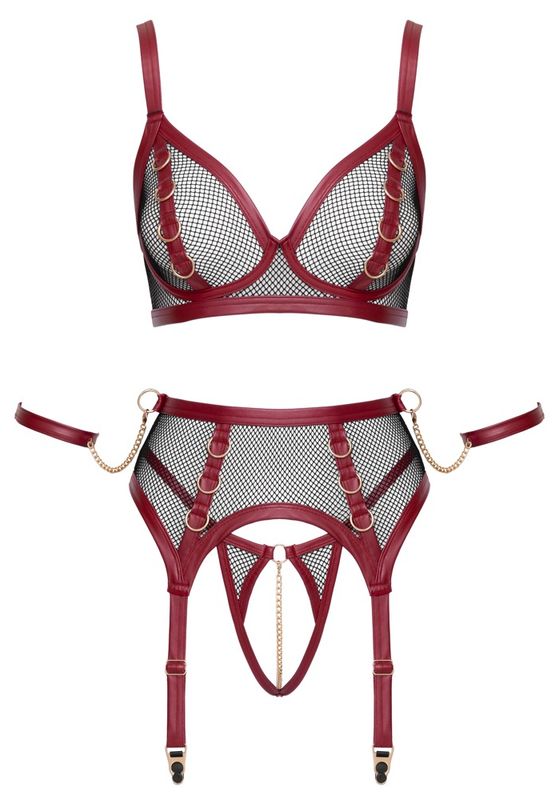 Cottelli BONDAGE - Rød Svart Netting Set