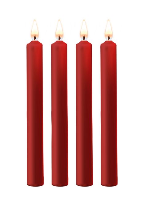 Hovedbilde Teasing Wax Candles 12 cm - 4 Pieces - RØD