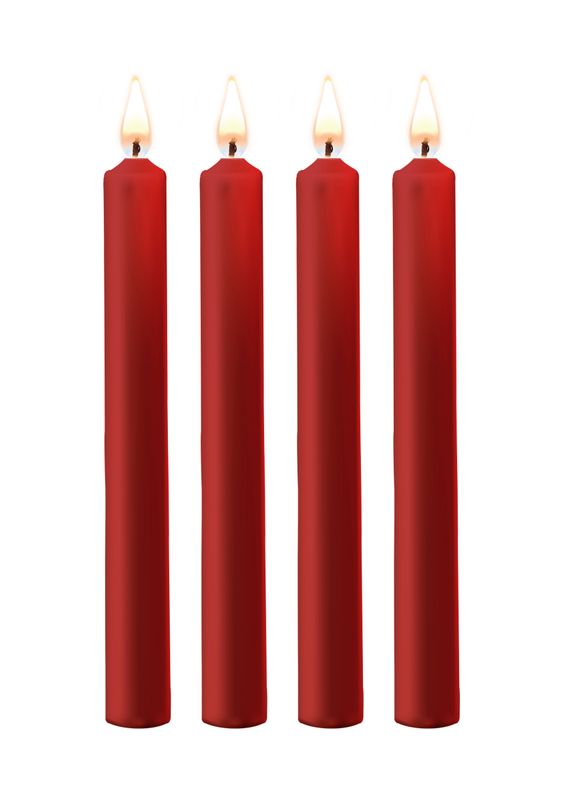 Teasing Wax Candles 12 cm - 4 Pieces - RØD