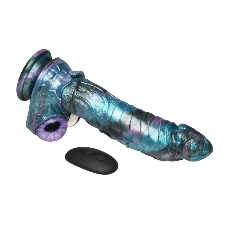 Creature Cocks - Astro-Thrust - Thrusting and Vibrating Silicone Dildo - Blue/Purple