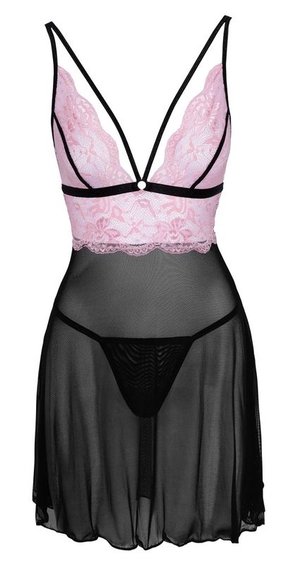 COTTELLI - Babydoll ROSA-SVART