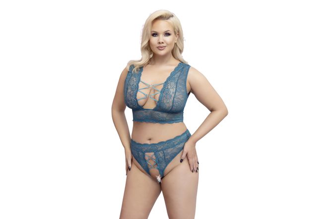 Hovedbilde COTTELLI CURVE - Petrol Bh og Truse blonder