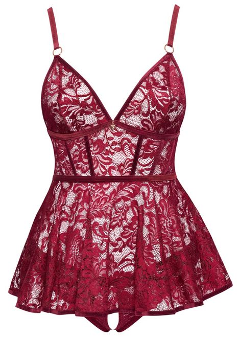 Hovedbilde Cottelli CURVES - Babydoll Rød Blonder