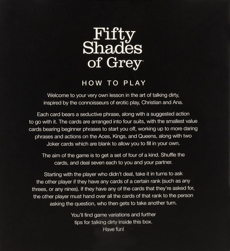 Fifty Shades of Grey - Play Nice Talk Dirty Inspiration Cards
