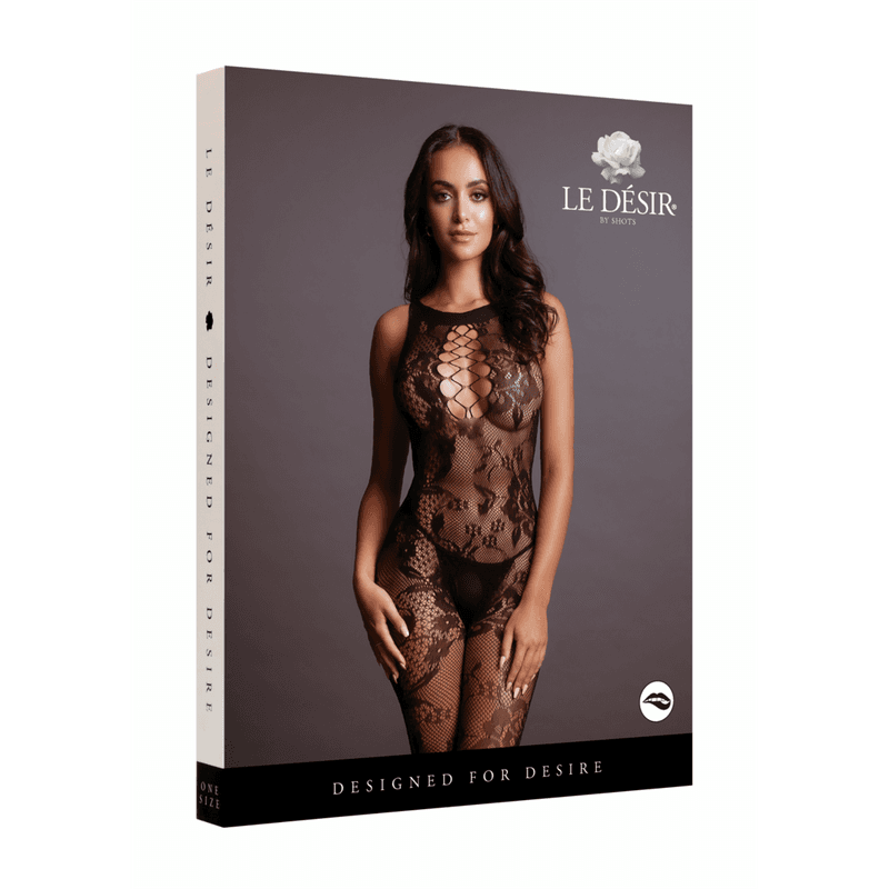 Le Desir - Criss Cross Neck Bodystocking - One Size